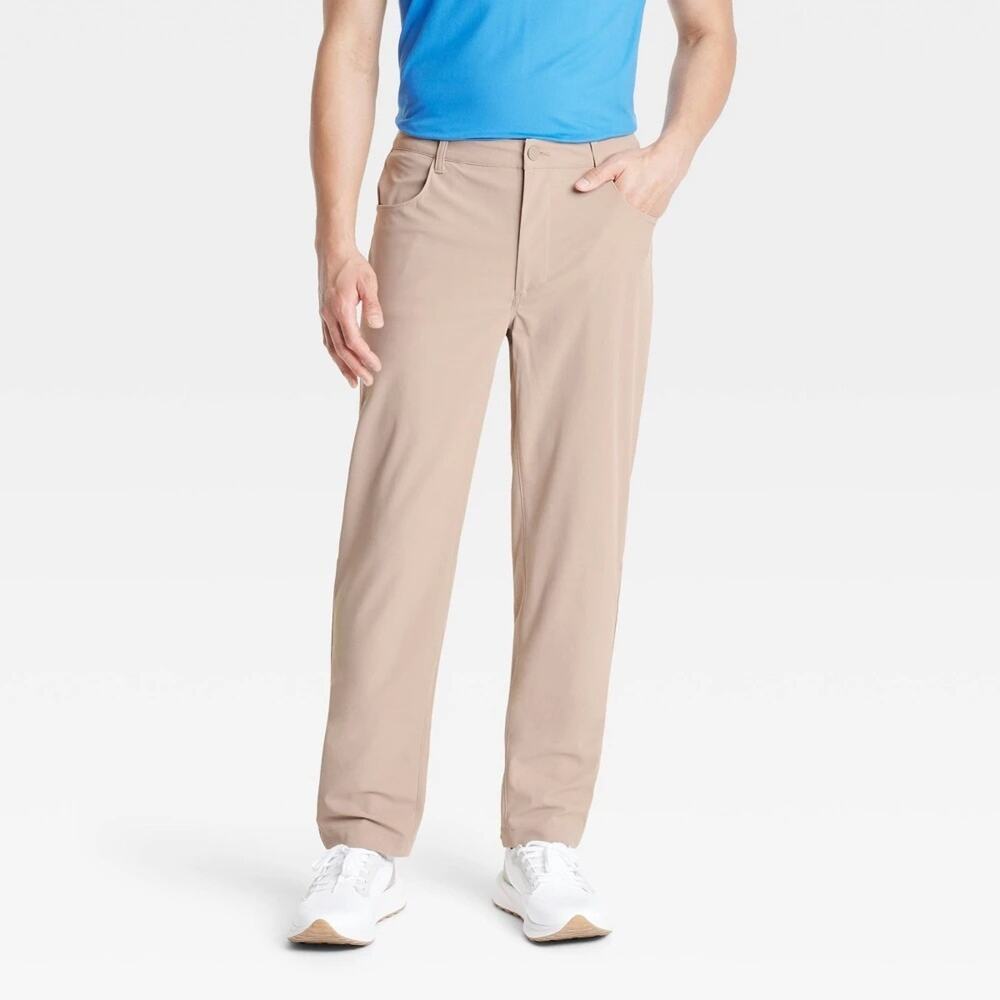 All in Motion Men's 360 Lifestyle Relaxed Fit 5-Pocket Pants Tan 36x32 NWT